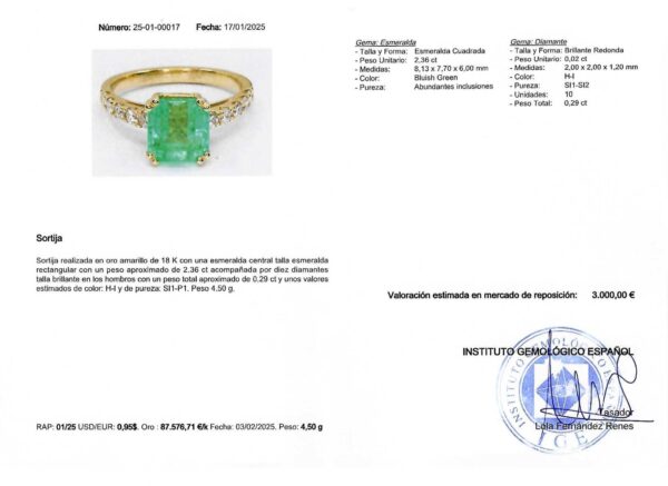 SORTIJA PRINCESA ESMERALDA - Imagen 7