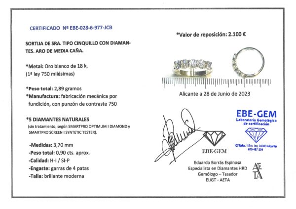 SORTIJA CINQUILLO BRILLANTES - Imagen 5