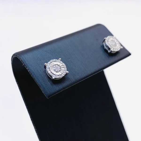 PENDIENTES ORO BLANCO CON PUNTAS DE DIAMANTE