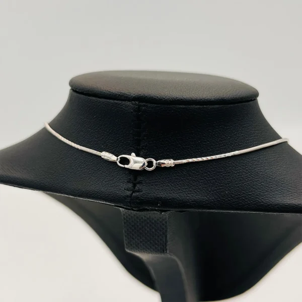 COLLAR ORO BLANCO COLA DE RATON Y COLGANTE BRILLANTE - Imagen 3