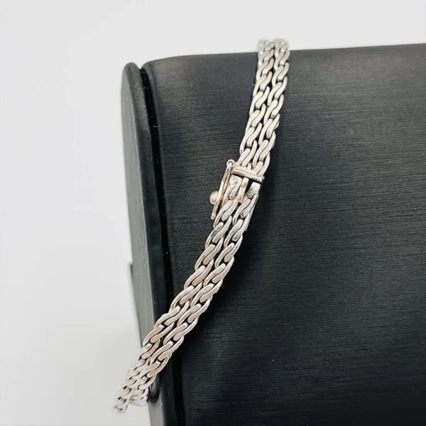 PULSERA ORO BLANCO ESMERALDAS Y DIAMANTES COLGANTE BRILLANTE - Imagen 3