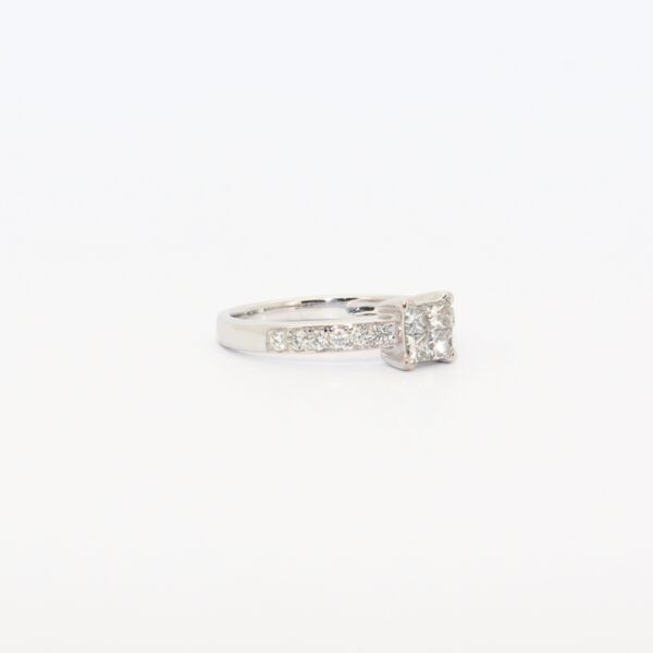 SOLITARIO ORO BLANCO CON DIAMANTES - Imagen 4