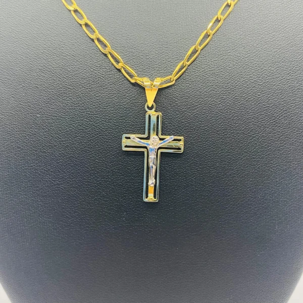 CRUZ CON CRISTO BICOLOR