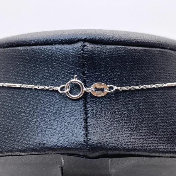 CADENA ORO BLANCO CON DIJE CORAZON CON DIAMANTES - Imagen 3