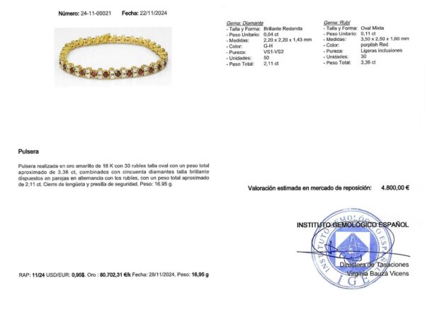 PULSERA RIVIERE RUBIS Y BRILLANTES - Imagen 7