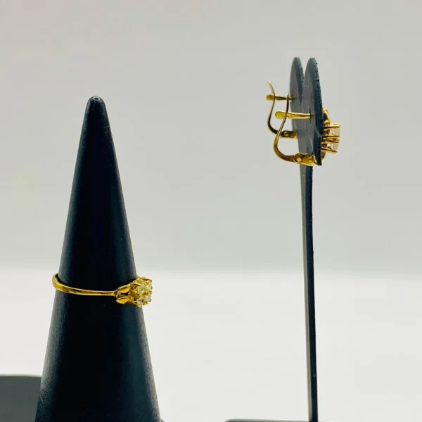 CONJUNTO ANILLO Y PENDIENTE CON CIRCONITAS - Imagen 2